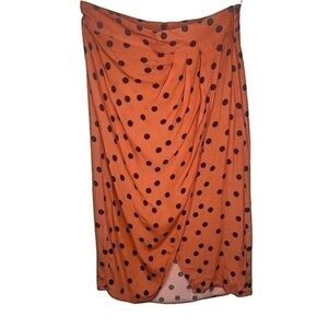 𝅺revolve Blue Life Pleated Pink Polka Dot Wrap Skirt Size Small